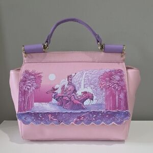 Loungefly Pink and Lavender Scenic Top-Handle Satchel